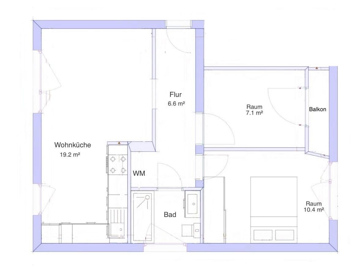 Pronájem bytu 2+kk 55 m², Langenhagen, Dolní Sasko Pronájem bytu 2+kk 55 m², Langenhagen, Dolní Sasko