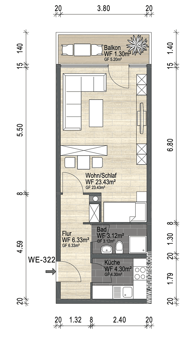Prodej bytu 1+kk 40 m², Katzenberg 36, Mainz, Porýní-Falc Prodej bytu 1+kk 40 m², Katzenberg 36, Mainz, Porýní-Falc