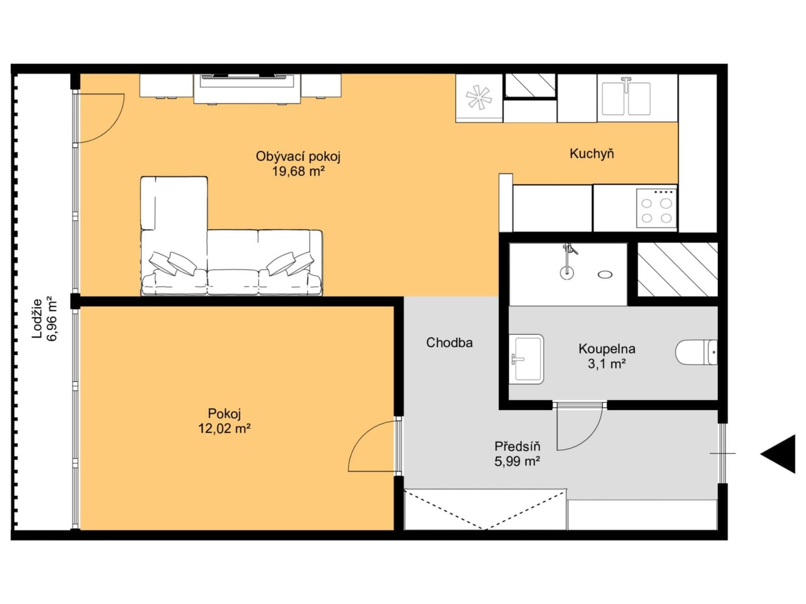 Prodej bytu 2+kk 41 m², Mendelova, Praha, Praha Prodej bytu 2+kk 41 m², Mendelova, Praha, Praha