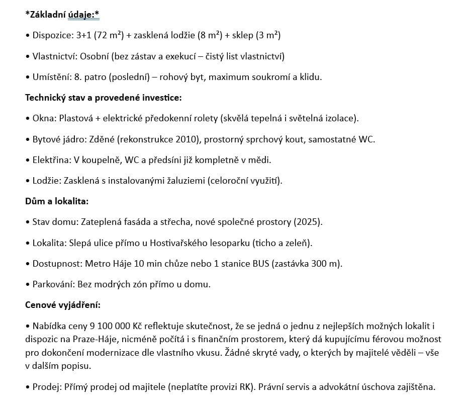 Prodej bytu 3+1 72 m², Boháčova, Praha, Praha Prodej bytu 3+1 72 m², Boháčova, Praha, Praha