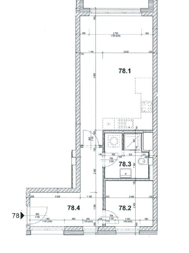 Pronájem bytu 2+kk 46 m², Poděbradská, Praha, Praha Pronájem bytu 2+kk 46 m², Poděbradská, Praha, Praha