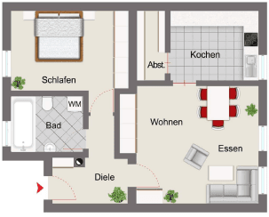 Pronájem bytu 2+1 57 m², Mariahilfberg 12, Passau, Bavorsko Pronájem bytu 2+1 57 m², Mariahilfberg 12, Passau, Bavorsko