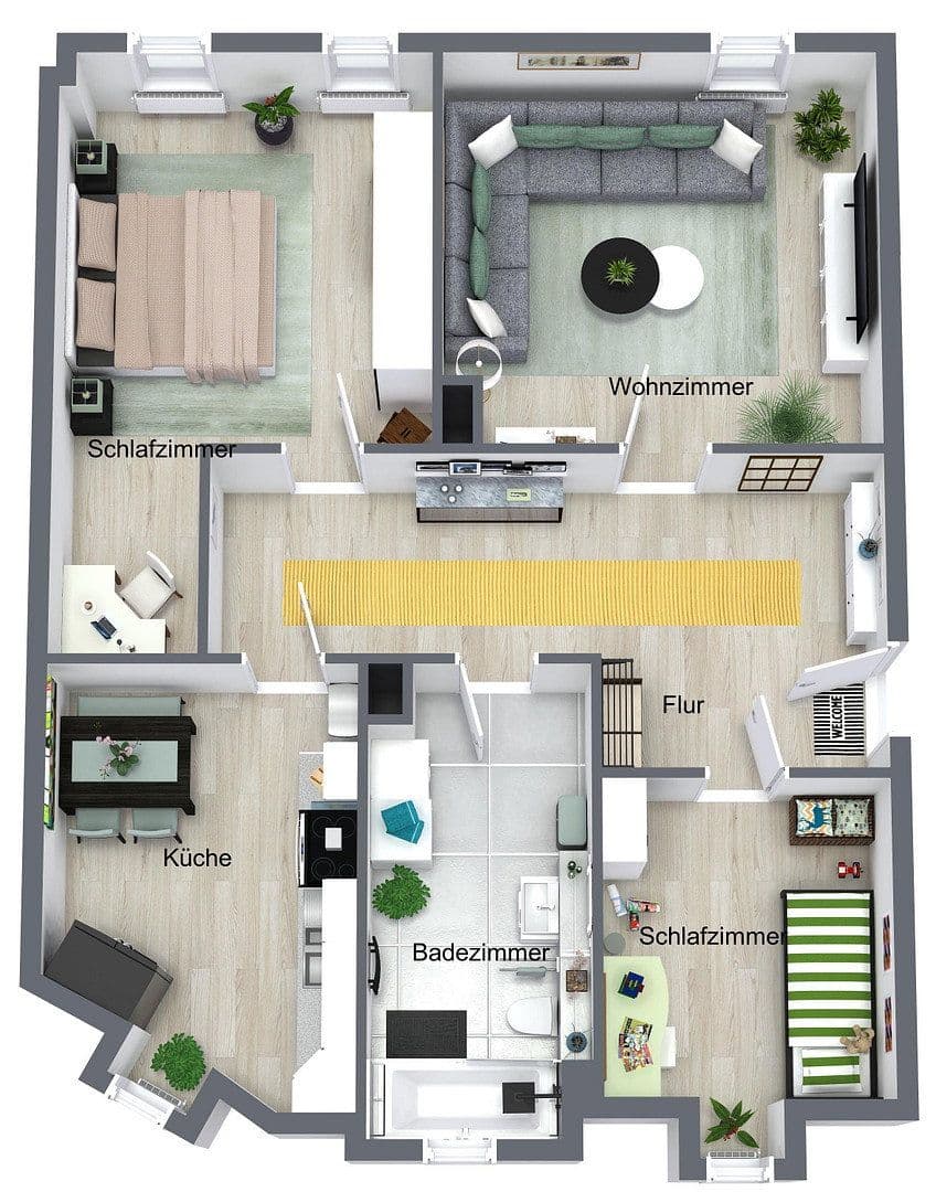 Pronájem bytu 3+1 84 m², Chemnitzer Str. 72, Meerane, Sasko Pronájem bytu 3+1 84 m², Chemnitzer Str. 72, Meerane, Sasko