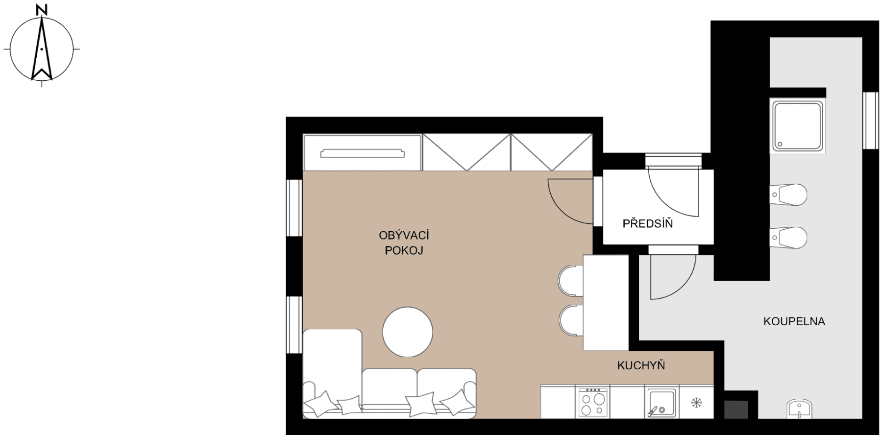 Prodej bytu 1+kk 30 m², Jeronýmova, Praha, Praha Prodej bytu 1+kk 30 m², Jeronýmova, Praha, Praha