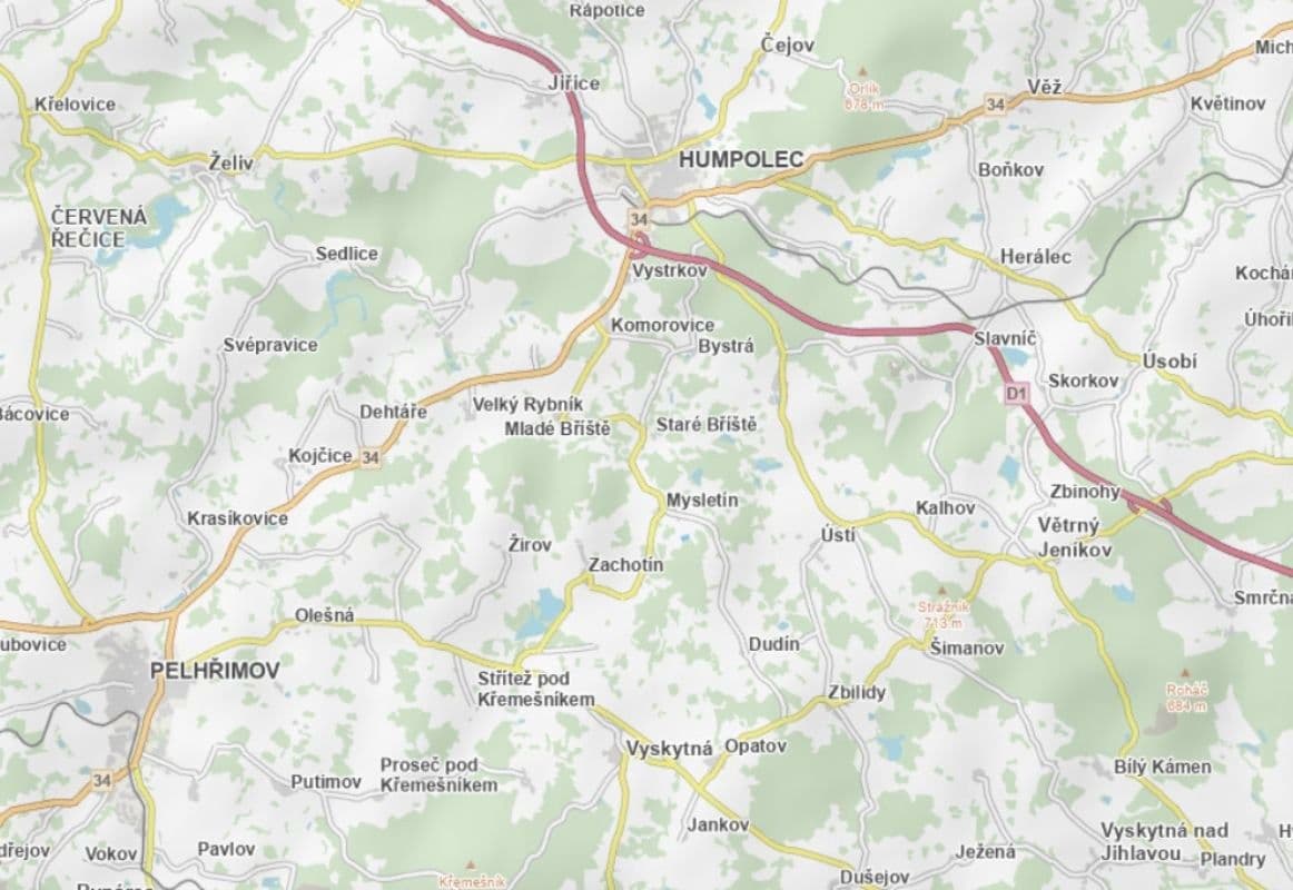 Prodej pozemku 10.364 m², Mysletín, Kraj Vysočina Prodej pozemku 10.364 m², Mysletín, Kraj Vysočina