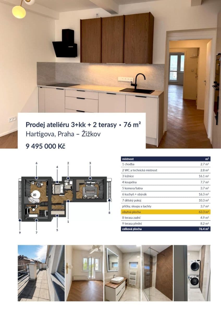 Prodej bytu 3+kk 76 m², Hartigova, Praha, Praha Prodej bytu 3+kk 76 m², Hartigova, Praha, Praha