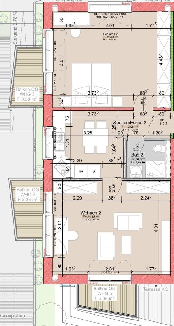 Pronájem bytu 2+kk 68 m², Gießen, Hessen Pronájem bytu 2+kk 68 m², Gießen, Hessen