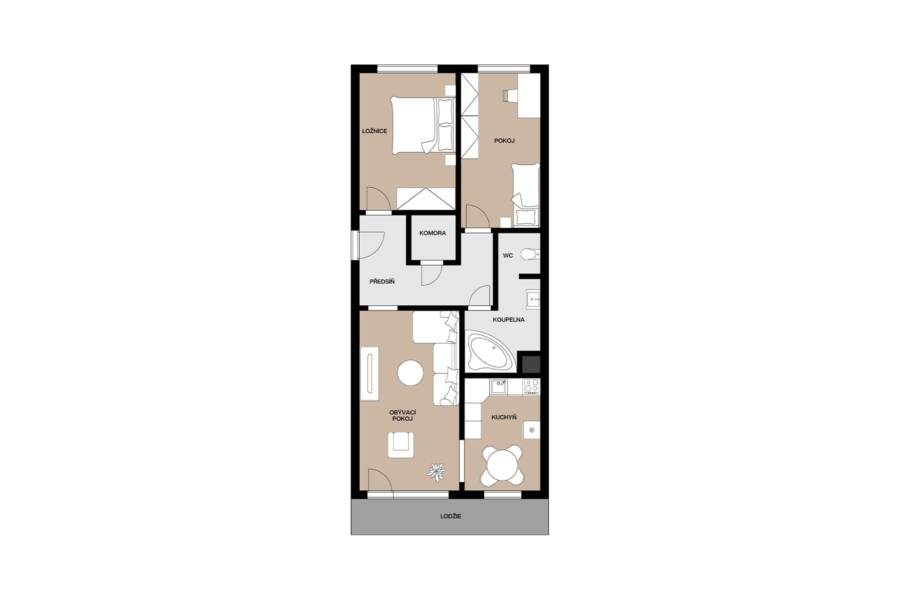 Prodej bytu 3+1 75 m², Jablonecká, Praha, Praha Prodej bytu 3+1 75 m², Jablonecká, Praha, Praha