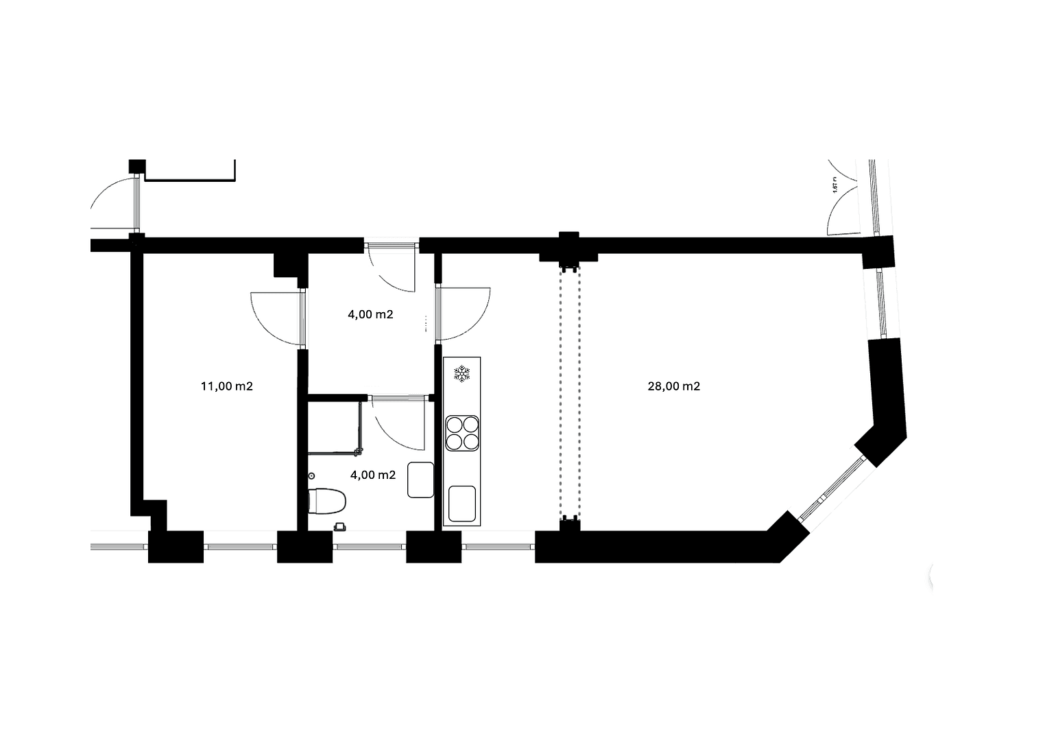 Pronájem bytu 2+1 46 m², Dorotheenstraße 23, Flensburg, Šlesvicko-Holštýnsko Pronájem bytu 2+1 46 m², Dorotheenstraße 23, Flensburg, Šlesvicko-Holštýnsko
