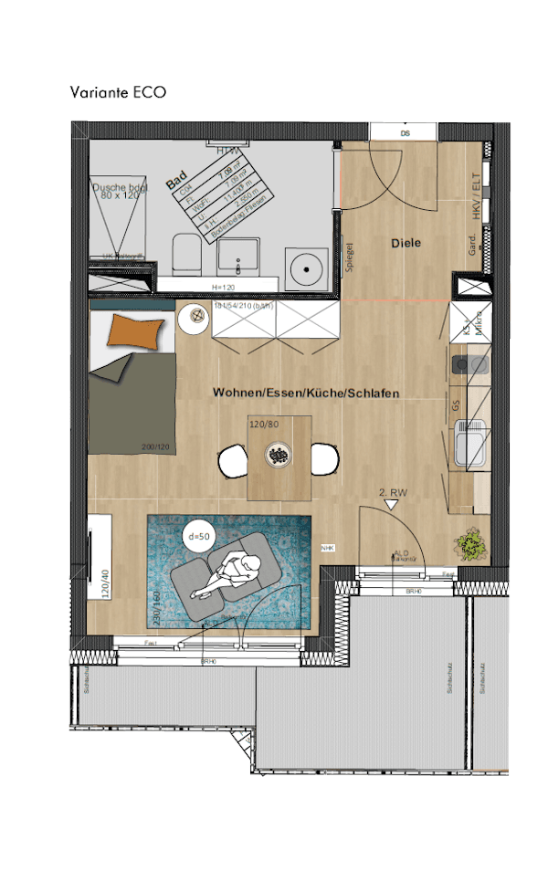 Pronájem bytu 1+1 41 m², Ludwig-Feuerbach-Straße 4, Nürnberg, Bavorsko Pronájem bytu 1+1 41 m², Ludwig-Feuerbach-Straße 4, Nürnberg, Bavorsko