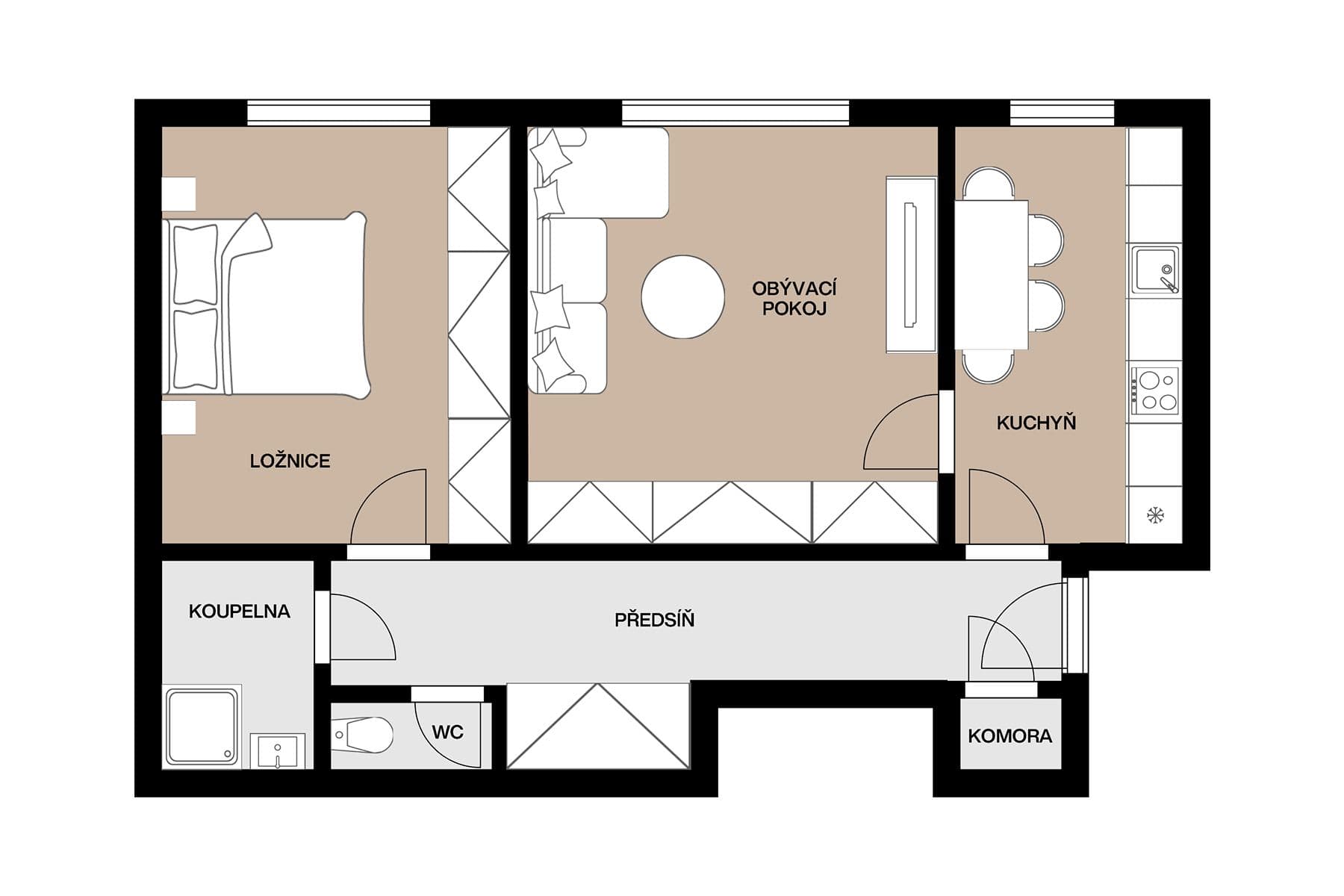 Prodej bytu 2+1 56 m², Purkyňova, Brno, Jihomoravský kraj Prodej bytu 2+1 56 m², Purkyňova, Brno, Jihomoravský kraj