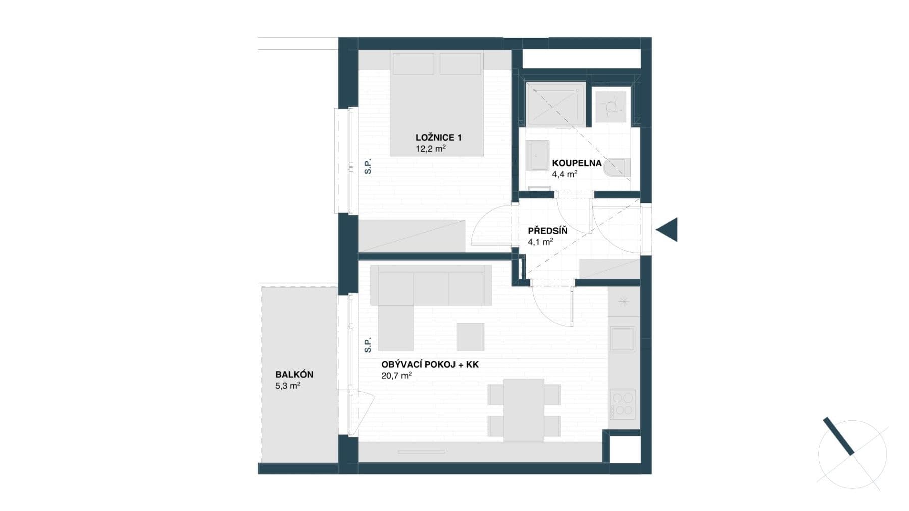 Pronájem bytu 2+kk 46 m², Hodkovická, Praha, Praha Pronájem bytu 2+kk 46 m², Hodkovická, Praha, Praha