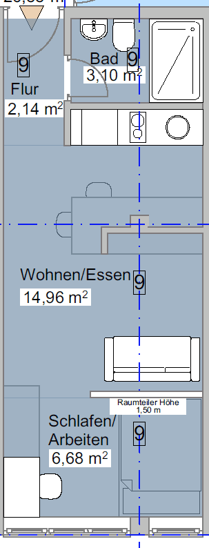 Pronájem bytu 1+1 27 m², Bismarckstraße, Heilbronn, Bádensko-Württembersko Pronájem bytu 1+1 27 m², Bismarckstraße, Heilbronn, Bádensko-Württembersko