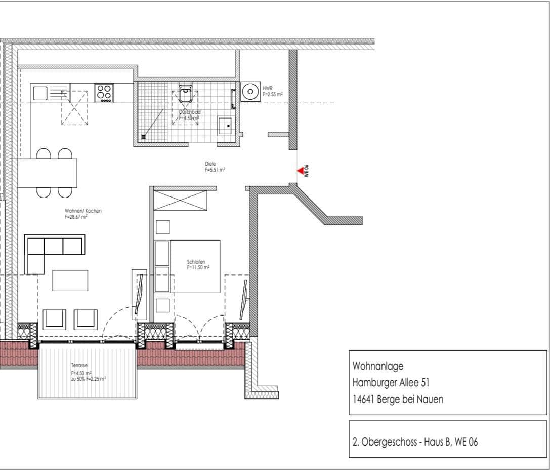 Pronájem bytu 2+1 55 m², Hamburger Allee 51, Nauen, Braniborsko Pronájem bytu 2+1 55 m², Hamburger Allee 51, Nauen, Braniborsko