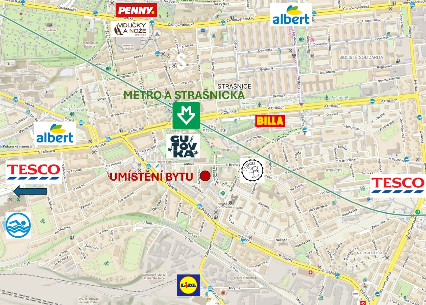 Pronájem bytu 2+kk 60 m², Ke Strašnické, Praha, Praha Pronájem bytu 2+kk 60 m², Ke Strašnické, Praha, Praha