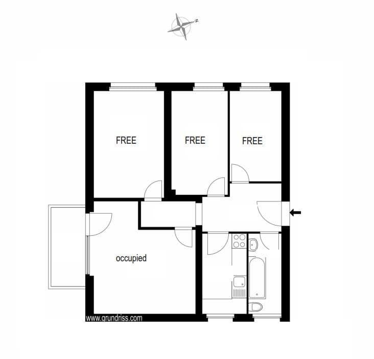 Pronájem bytu 4+1 66 m², Gritznerstraße, Berlin, Berlín Pronájem bytu 4+1 66 m², Gritznerstraße, Berlin, Berlín