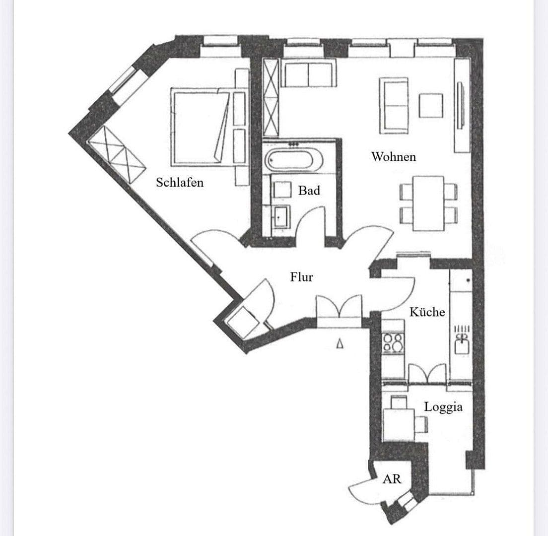Pronájem bytu 2+1 58 m², Engelsdorfer Straße, Leipzig, Sasko Pronájem bytu 2+1 58 m², Engelsdorfer Straße, Leipzig, Sasko