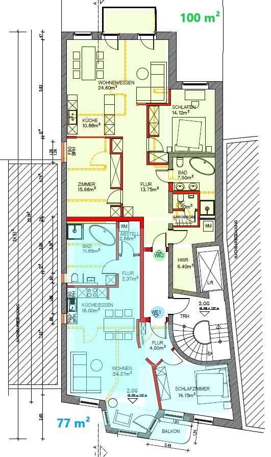 Pronájem bytu 2+1 77 m², Lübeck, Šlesvicko-Holštýnsko Pronájem bytu 2+1 77 m², Lübeck, Šlesvicko-Holštýnsko