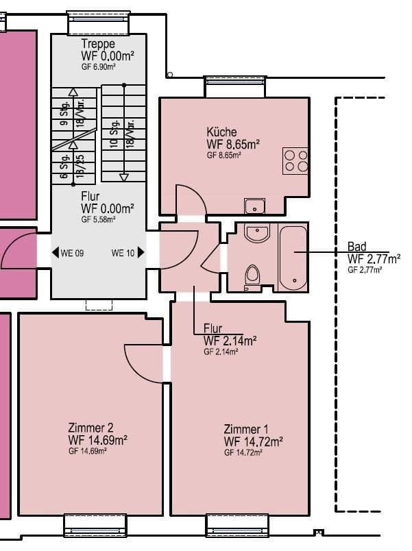 Pronájem bytu 2+1 43 m², Krayer Str. 28, Bochum, Severní Porýní-Vestfálsko Pronájem bytu 2+1 43 m², Krayer Str. 28, Bochum, Severní Porýní-Vestfálsko