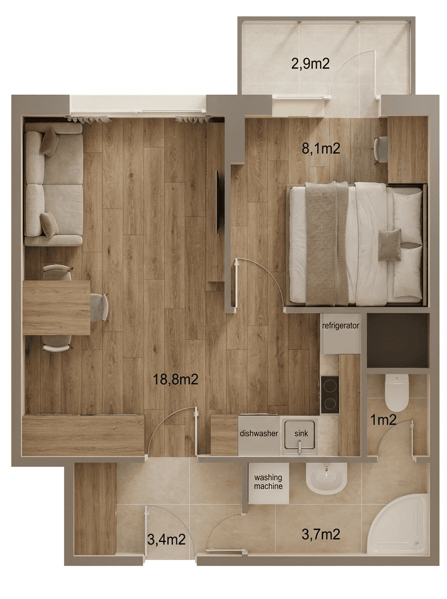 Pronájem bytu 2+kk 36 m², Gen. Hrušky, Ostrava, Moravskoslezský kraj Pronájem bytu 2+kk 36 m², Gen. Hrušky, Ostrava, Moravskoslezský kraj