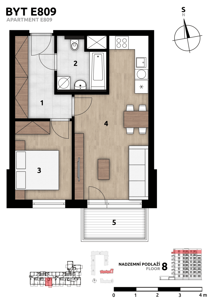 Pronájem bytu 2+kk 44 m², Arnošta Staňka, Praha, Praha Pronájem bytu 2+kk 44 m², Arnošta Staňka, Praha, Praha