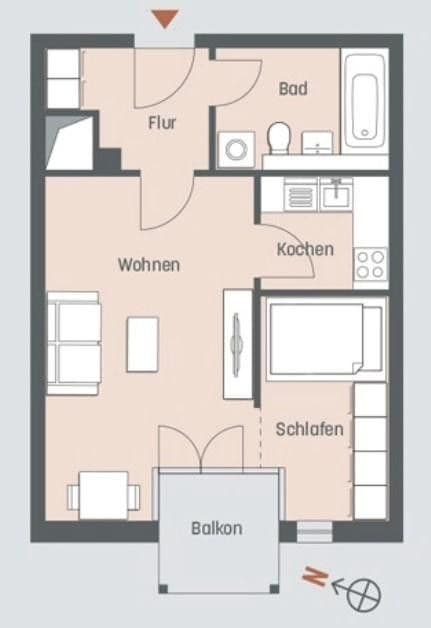 Pronájem bytu 1+kk 42 m², München, Bavorsko Pronájem bytu 1+kk 42 m², München, Bavorsko