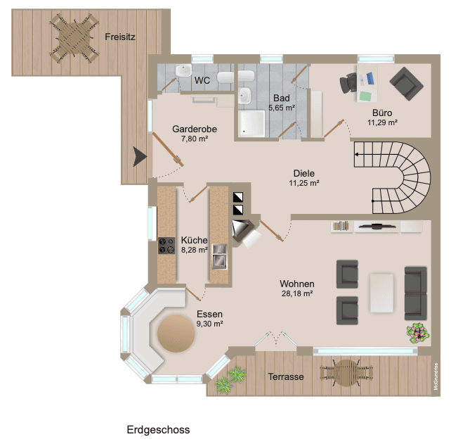 Pronájem domu 250 m², pozemek 908 m², Münsing, Bavorsko Pronájem domu 250 m², pozemek 908 m², Münsing, Bavorsko