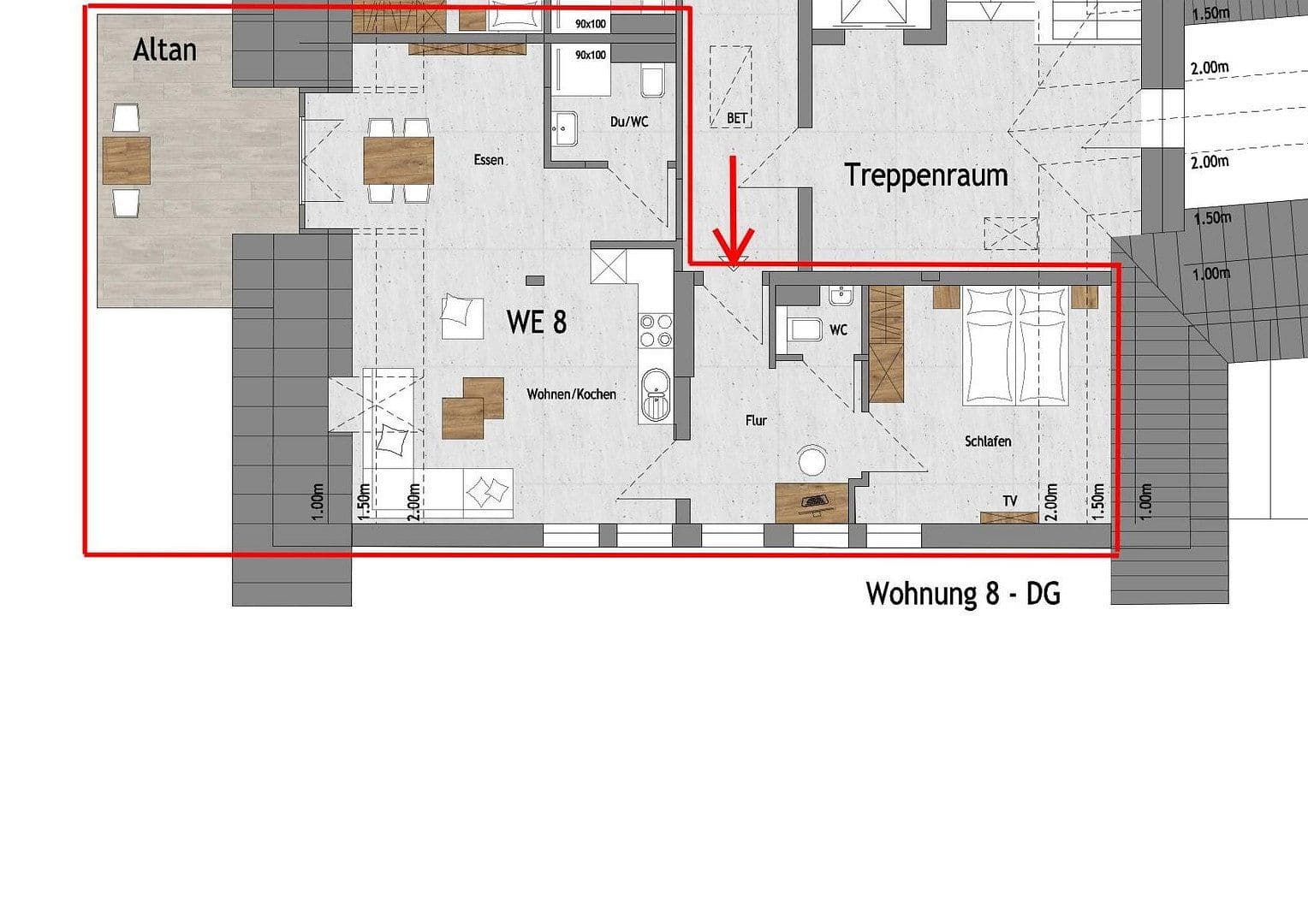 Pronájem bytu 2+1 73 m², Delleweg 21, Winterberg, Severní Porýní-Vestfálsko Pronájem bytu 2+1 73 m², Delleweg 21, Winterberg, Severní Porýní-Vestfálsko