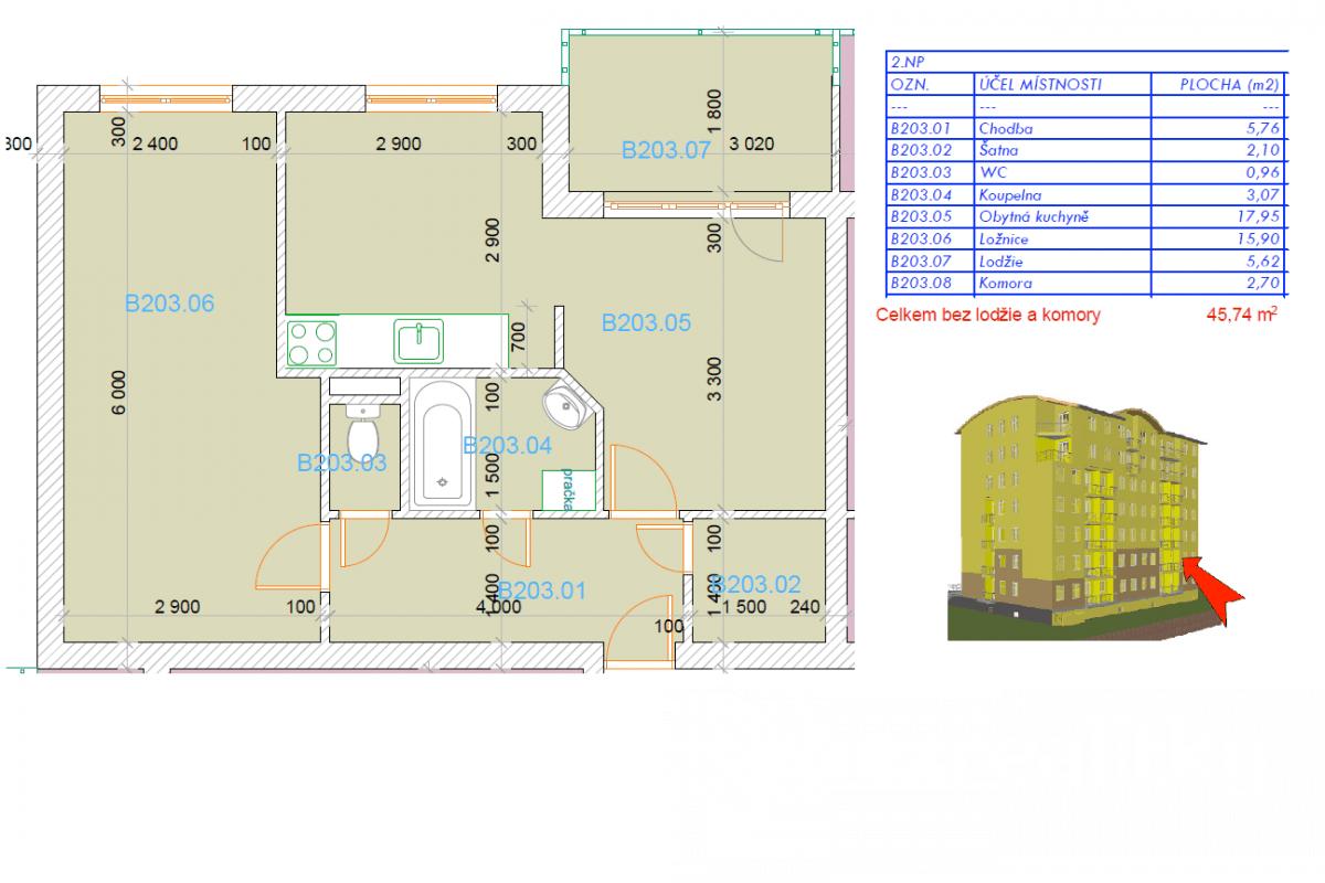 Pronájem bytu 2+kk 52 m², V Honech, Klecany, Středočeský kraj Pronájem bytu 2+kk 52 m², V Honech, Klecany, Středočeský kraj