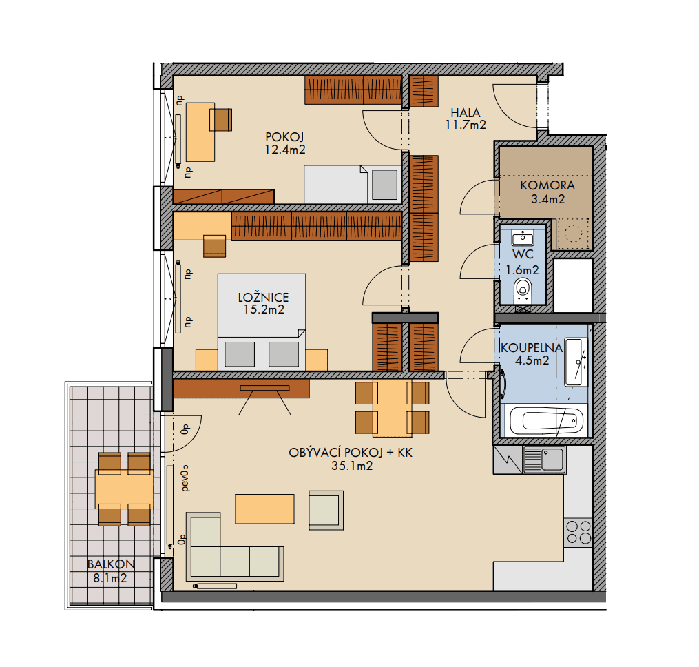 Pronájem bytu 3+kk 96 m², Kardausova, Praha, Praha Pronájem bytu 3+kk 96 m², Kardausova, Praha, Praha