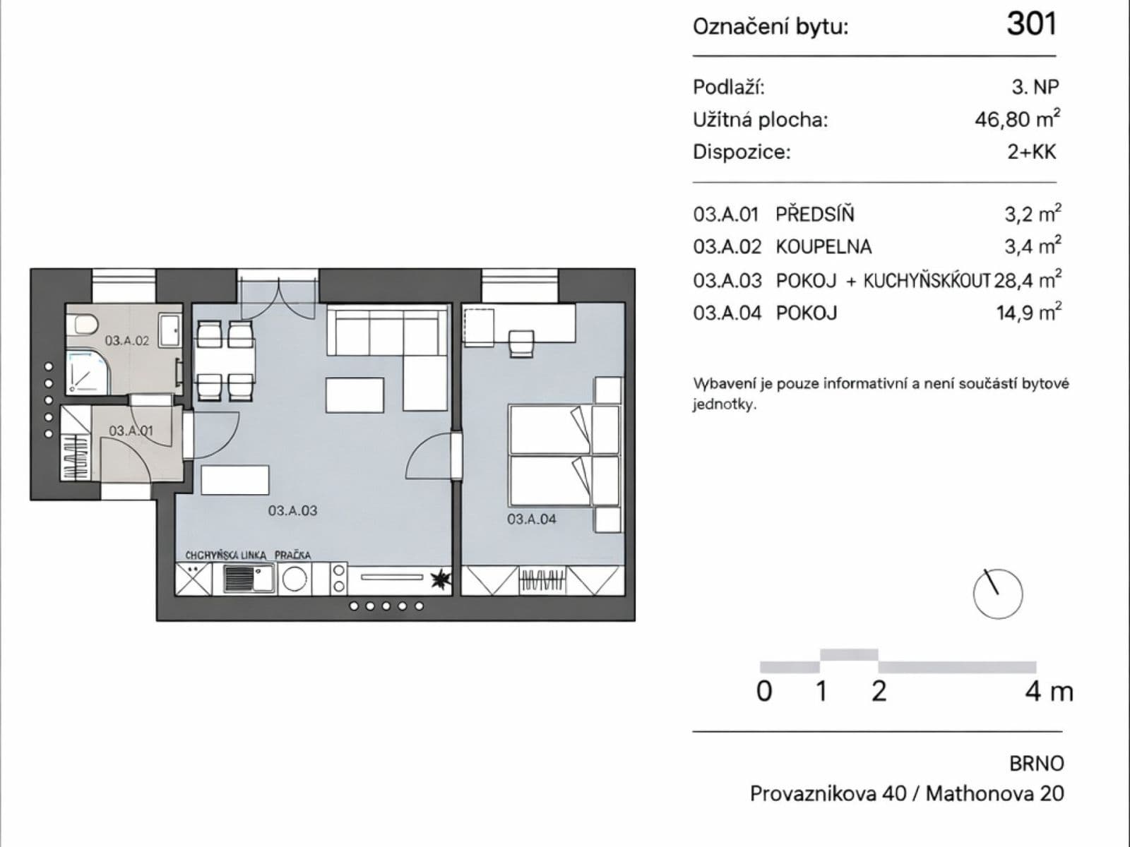Pronájem bytu 2+kk 47 m², Mathonova, Brno, Jihomoravský kraj Pronájem bytu 2+kk 47 m², Mathonova, Brno, Jihomoravský kraj