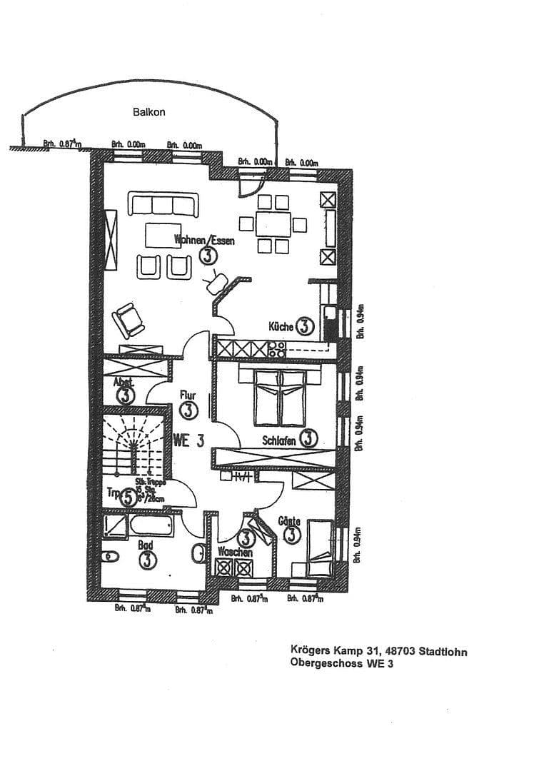 Pronájem bytu 3+1 102 m², Krögers Kamp 31, Stadtlohn, Severní Porýní-Vestfálsko Pronájem bytu 3+1 102 m², Krögers Kamp 31, Stadtlohn, Severní Porýní-Vestfálsko