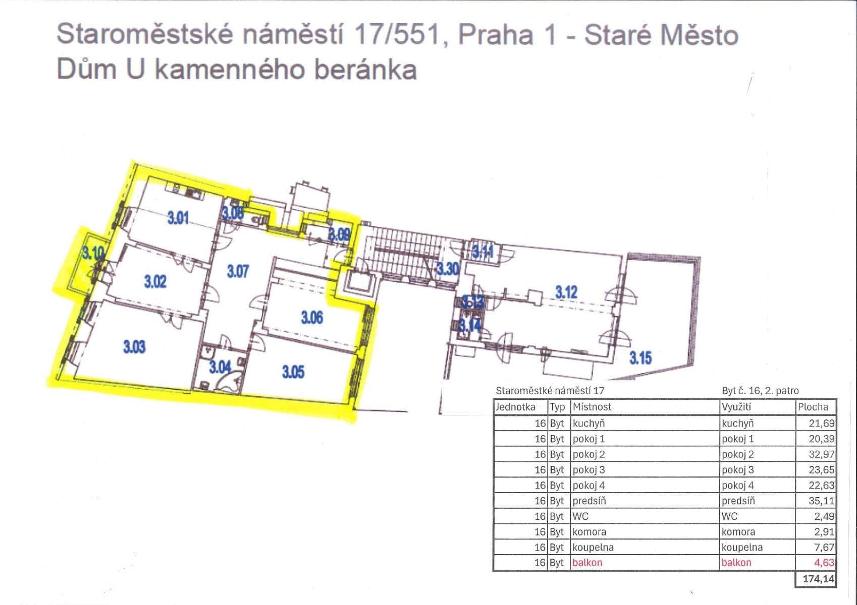 Pronájem bytu 4+1 174 m², Staroměstské náměstí, Praha, Praha Pronájem bytu 4+1 174 m², Staroměstské náměstí, Praha, Praha