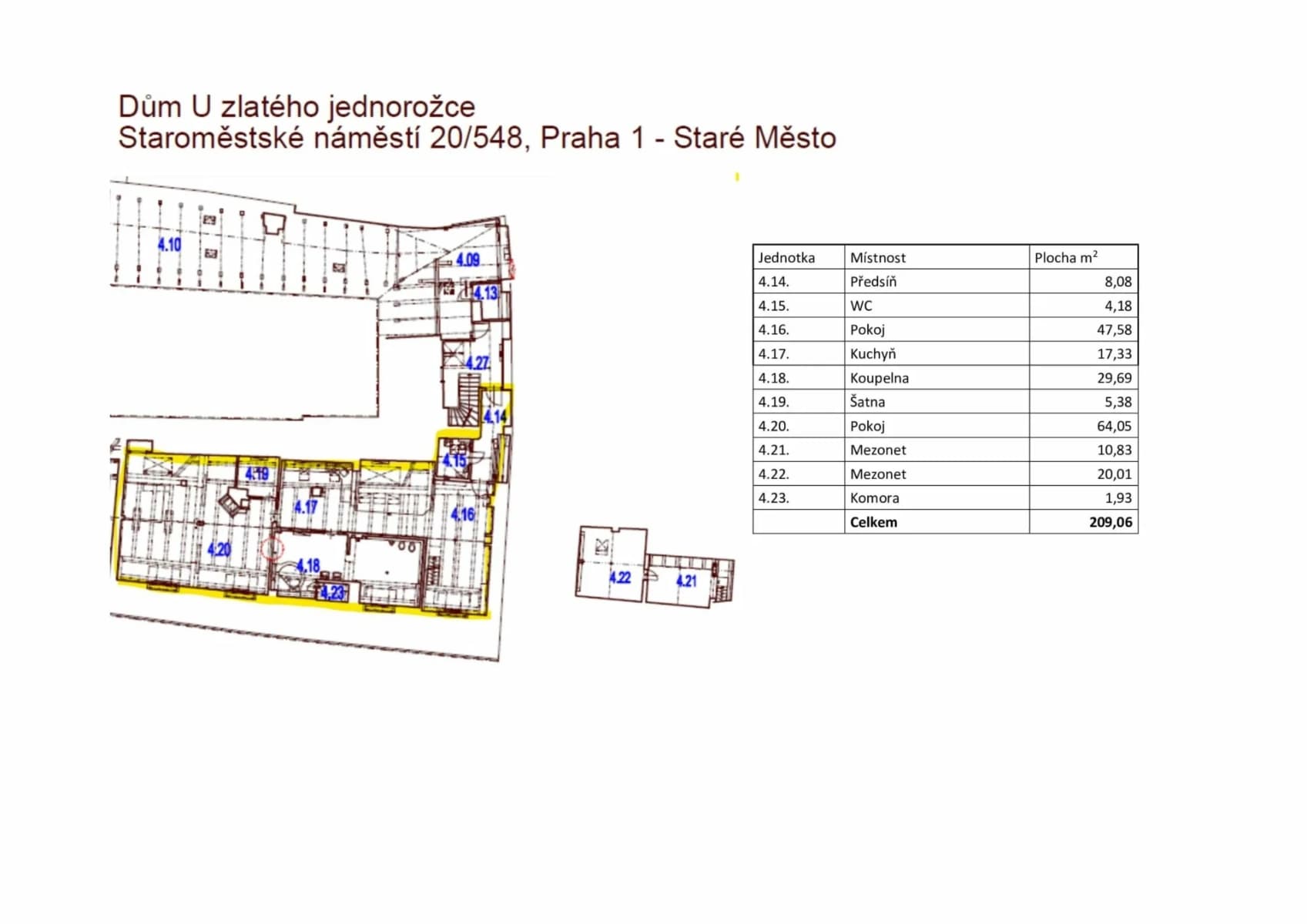 Pronájem bytu 2+kk 209 m², Staroměstské náměstí, Praha, Praha Pronájem bytu 2+kk 209 m², Staroměstské náměstí, Praha, Praha