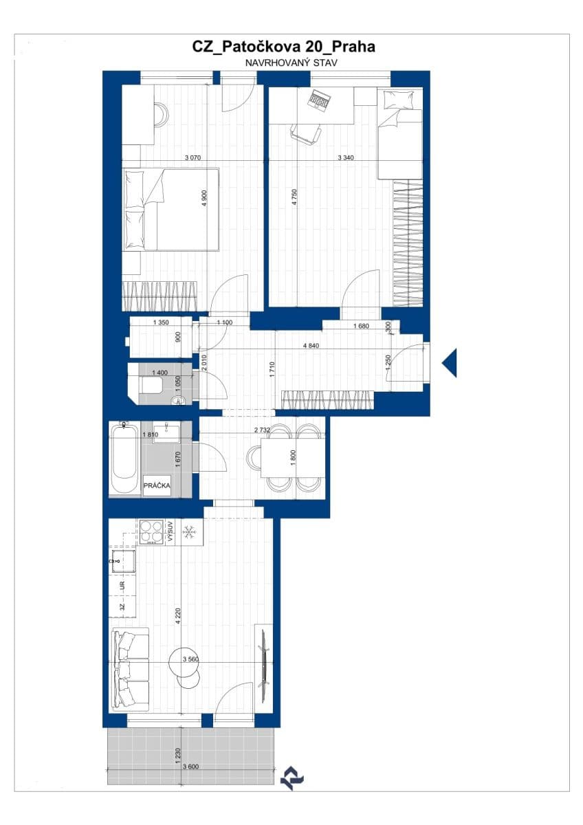 Prodej bytu 3+kk 66 m², Patočkova, Praha, Praha Prodej bytu 3+kk 66 m², Patočkova, Praha, Praha