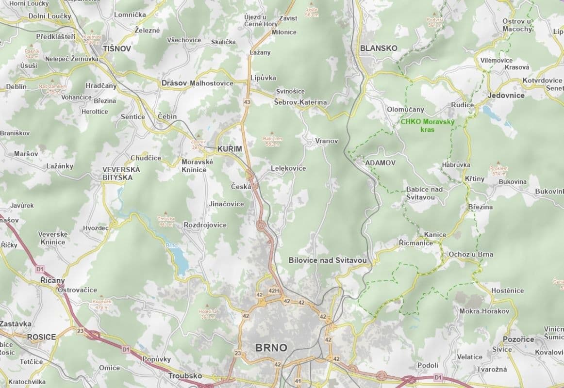 Prodej pozemku 1.293 m², Kuřim, Jihomoravský kraj Prodej pozemku 1.293 m², Kuřim, Jihomoravský kraj