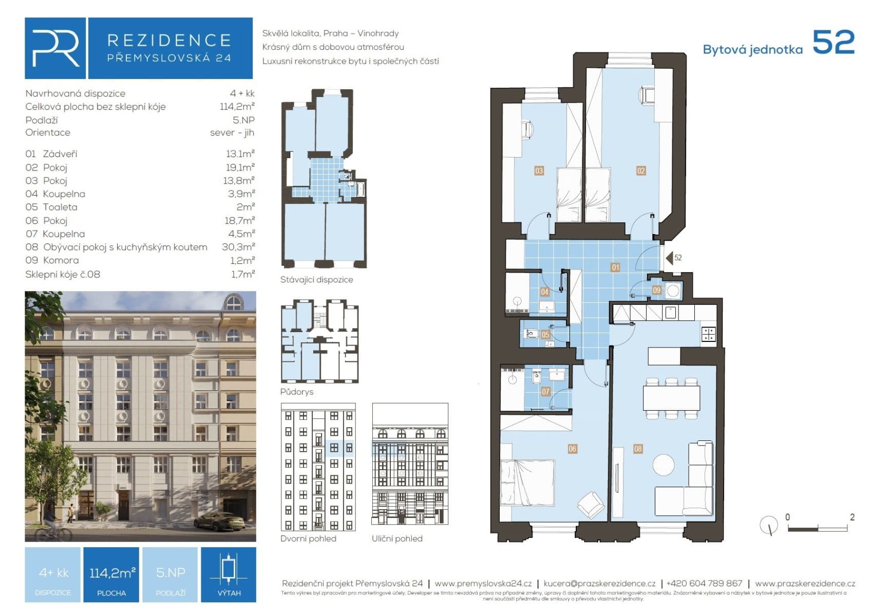 Prodej bytu 4+kk 114 m², Přemyslovská, Praha, Praha Prodej bytu 4+kk 114 m², Přemyslovská, Praha, Praha
