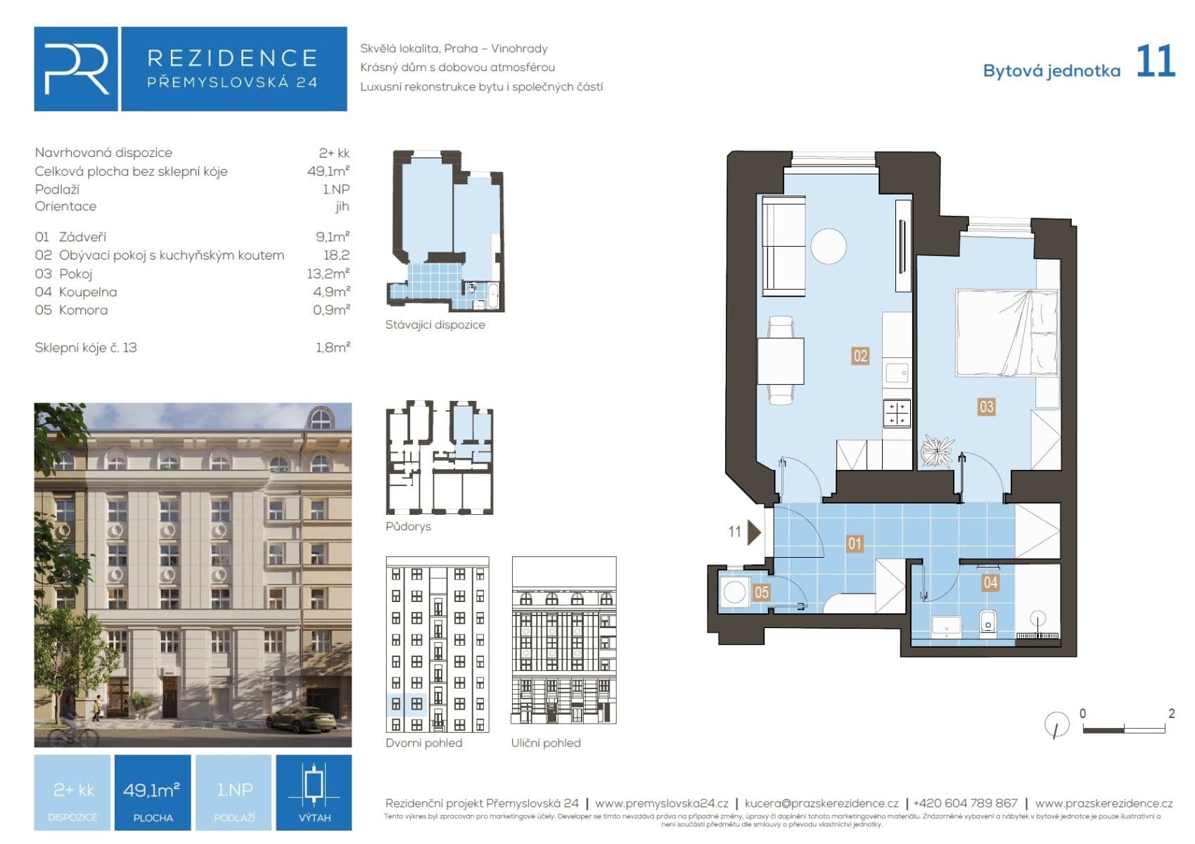 Prodej bytu 2+kk 49 m², Přemyslovská, Praha, Praha Prodej bytu 2+kk 49 m², Přemyslovská, Praha, Praha