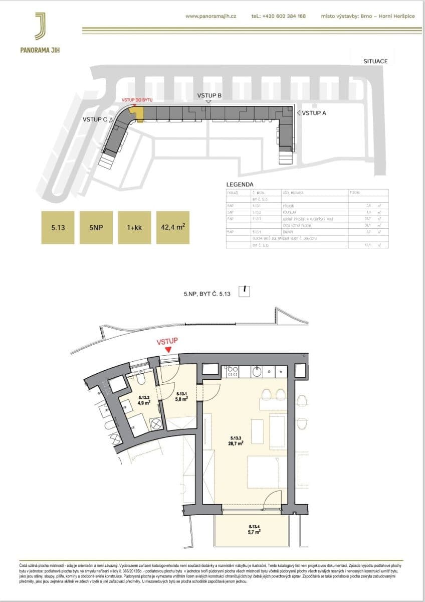 Pronájem bytu 1+kk 42 m², Řepova, Brno, Jihomoravský kraj Pronájem bytu 1+kk 42 m², Řepova, Brno, Jihomoravský kraj