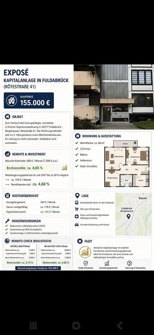 Prodej bytu 3+1 68 m², Rötherstr 41, Fuldabrück, Hessen Prodej bytu 3+1 68 m², Rötherstr 41, Fuldabrück, Hessen