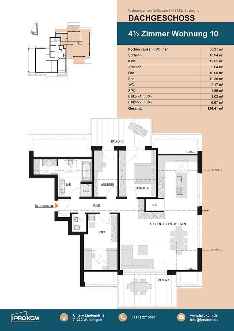 Prodej bytu 4+1 127 m², Größeweg 61, Backnang, Bádensko-Württembersko Prodej bytu 4+1 127 m², Größeweg 61, Backnang, Bádensko-Württembersko
