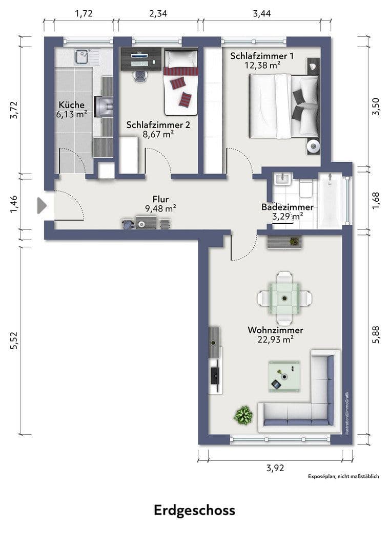 Prodej bytu 3+1 63 m², Konrad-Adenauer-Straße 34, Hanau, Hessen Prodej bytu 3+1 63 m², Konrad-Adenauer-Straße 34, Hanau, Hessen