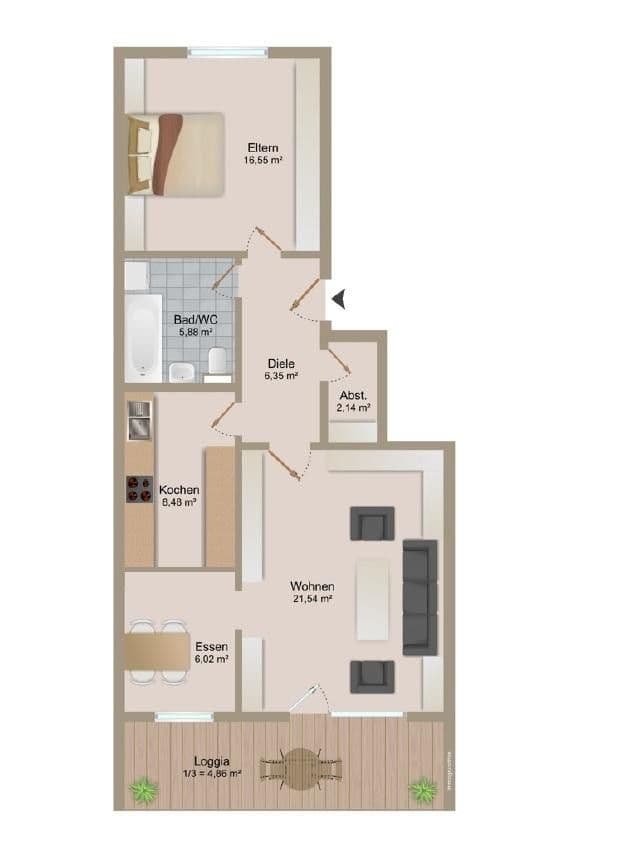 Prodej bytu 3+1 75 m², Uhlandstraße 12, Blumberg, Bádensko-Württembersko Prodej bytu 3+1 75 m², Uhlandstraße 12, Blumberg, Bádensko-Württembersko
