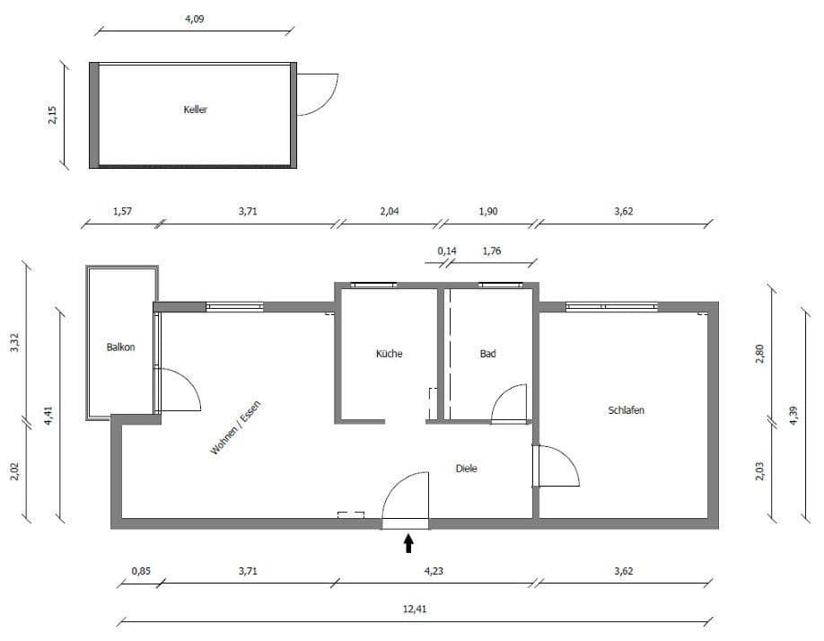 Prodej bytu 2+1 55 m², Baden-Baden, Bádensko-Württembersko Prodej bytu 2+1 55 m², Baden-Baden, Bádensko-Württembersko