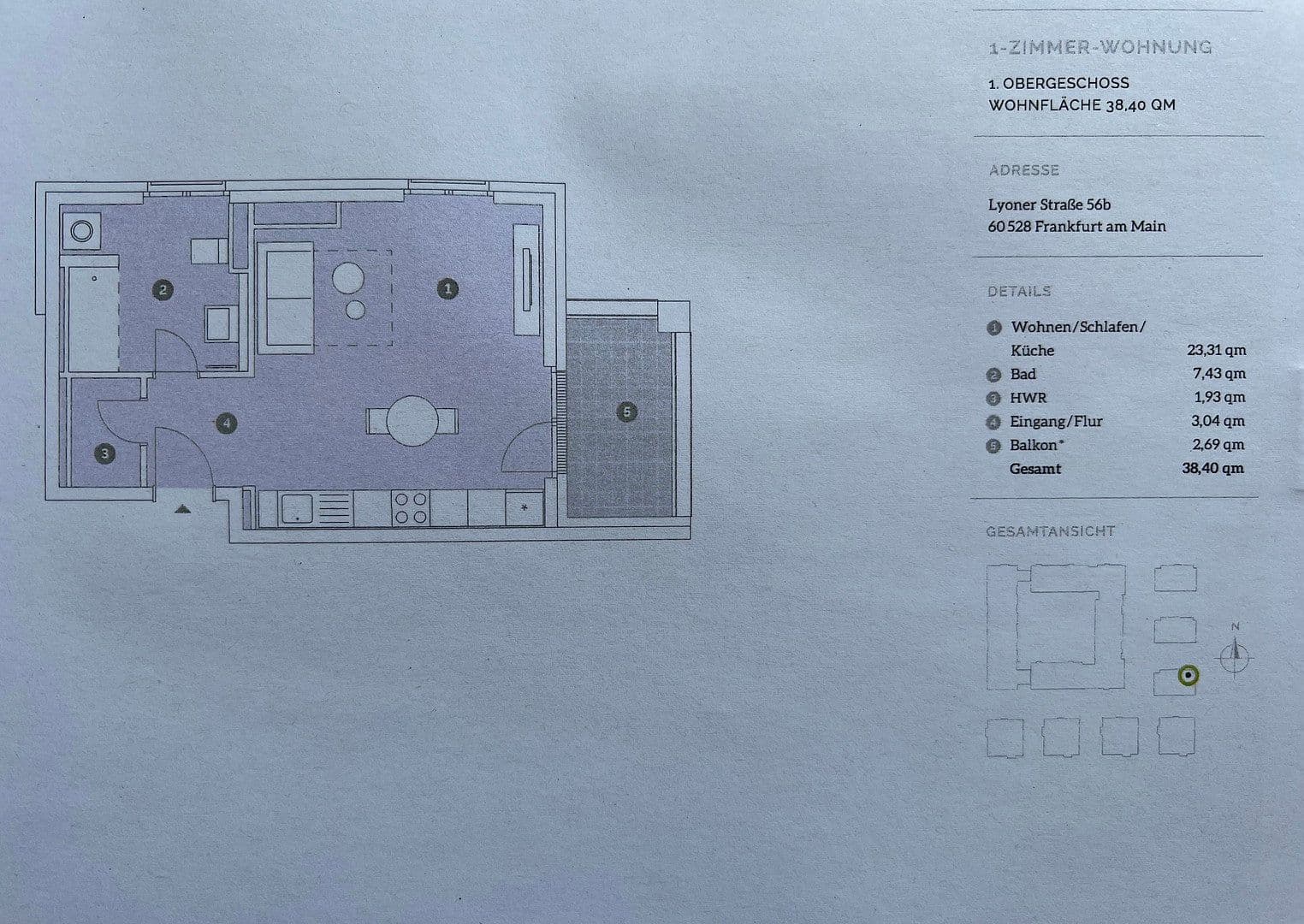 Pronájem bytu 1+1 39 m², Frankfurt, Hessen Pronájem bytu 1+1 39 m², Frankfurt, Hessen