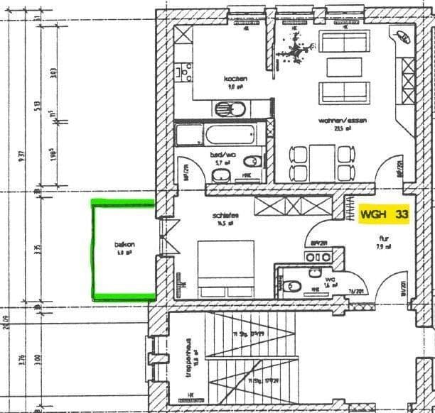 Pronájem bytu 2+1 62 m², Husarenpark 1, Trhová, Sasko Pronájem bytu 2+1 62 m², Husarenpark 1, Trhová, Sasko