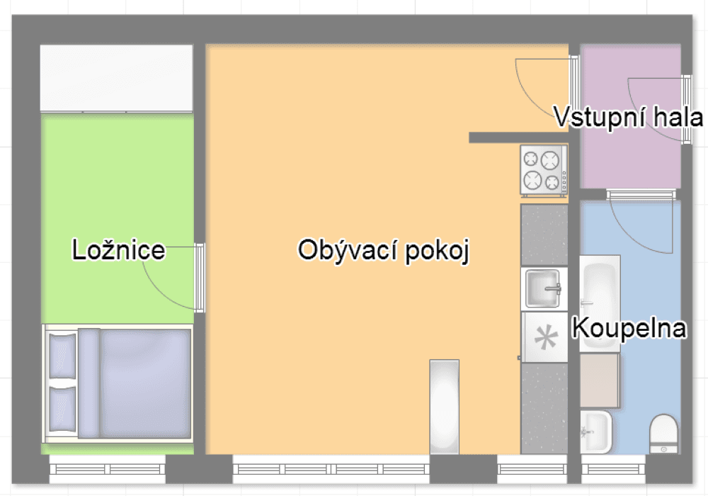 Prodej bytu 2+kk 39 m², Krchlebská, Praha, Praha Prodej bytu 2+kk 39 m², Krchlebská, Praha, Praha