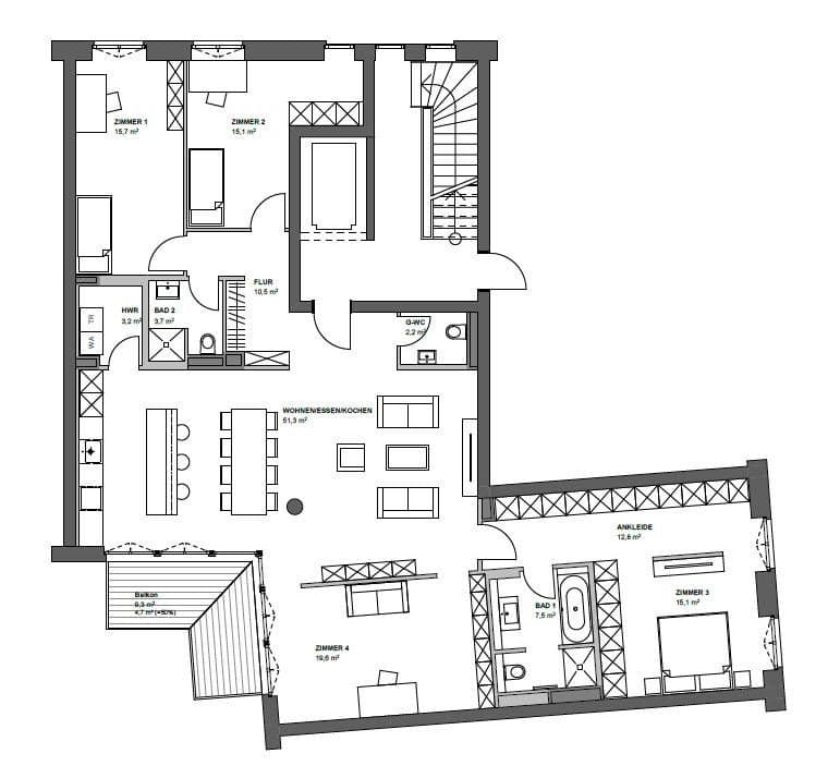 Prodej bytu 5+1 161 m², Alter Güterbahnhof 3c, Hamburg-Winterhude, Hamburg Prodej bytu 5+1 161 m², Alter Güterbahnhof 3c, Hamburg-Winterhude, Hamburg