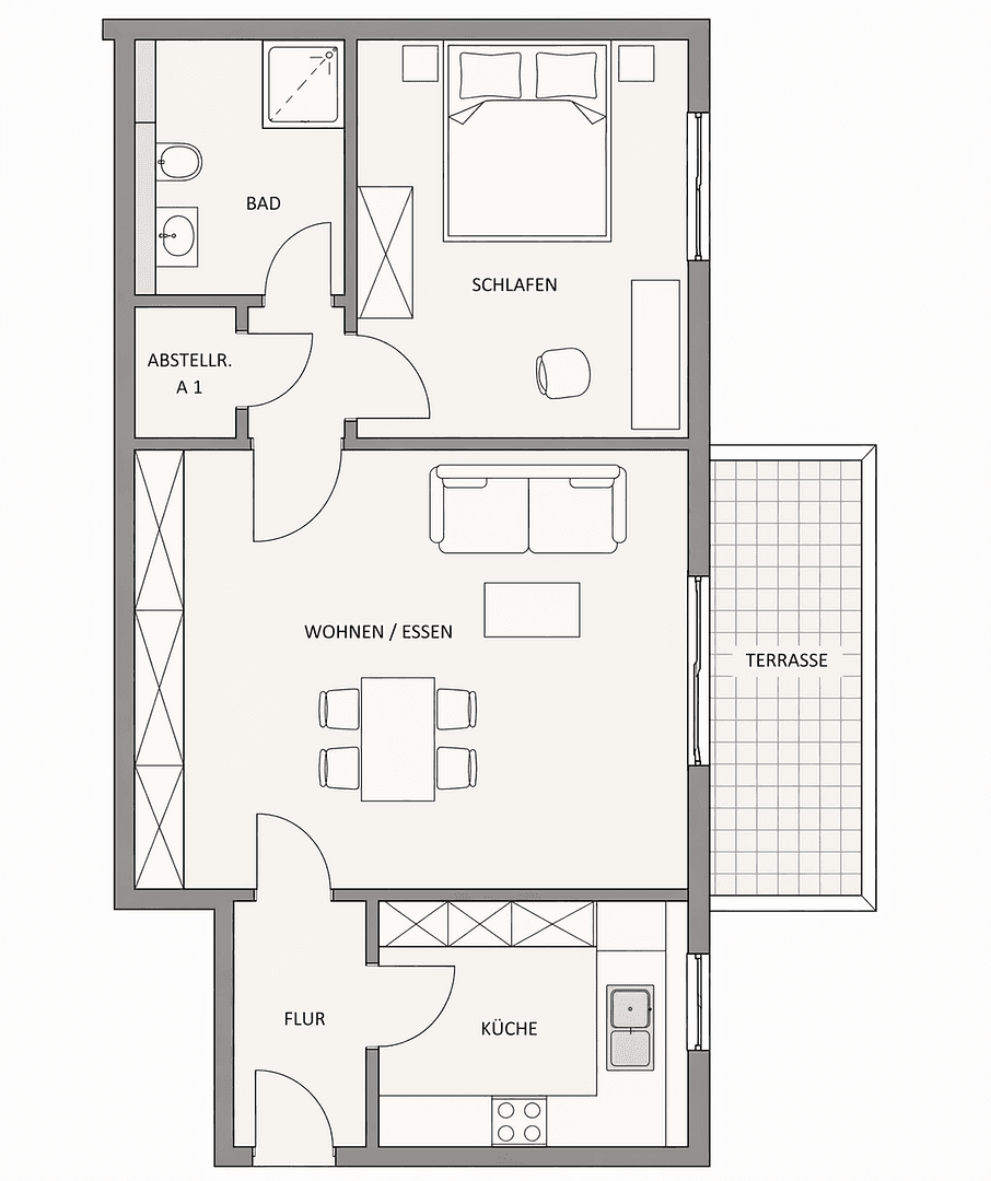 Pronájem bytu 2+1 47 m², Bargteheide, Šlesvicko-Holštýnsko Pronájem bytu 2+1 47 m², Bargteheide, Šlesvicko-Holštýnsko
