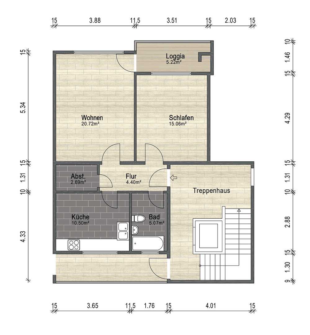 Pronájem bytu 2+1 62 m², Bremen, Bremen Pronájem bytu 2+1 62 m², Bremen, Bremen